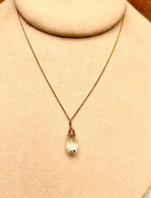 #821 single drop Swarovski crystal necklace